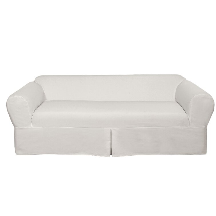 White 3 cushion top sofa slipcover